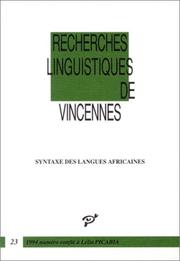 Cover of: Syntaxe des langues, numéro 23, 1994