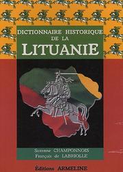 Cover of: Dico. historique de la lituanie by Champonnois/de Labri