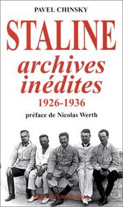 Cover of: Staline : Archives inédites, 1926-1936