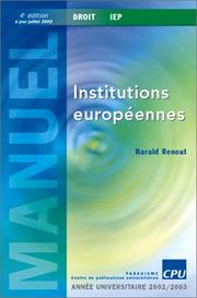 Institutions européennes by Harald Renout