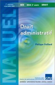 Droit administratif by Philippe Foillard