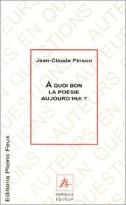 Cover of: A quoi bon la poésie aujourd'hui ?