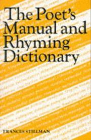 Cover of: The Poet's Manual and Rhyming Dictionary (Stillman)