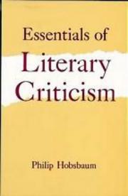 Cover of: Essentials of literary criticism