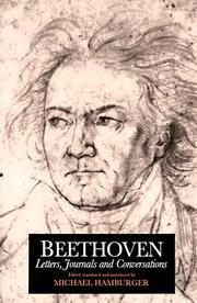 Cover of: Beethoven, letters, journals, and conversations by Ludwig van Beethoven