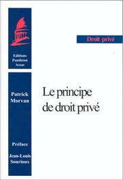 Cover of: Le principe de droit privé