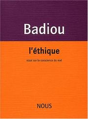 Cover of: Ethique by Alain Badiou