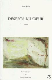 Cover of: Deserts Du Ceur | Jane Rule