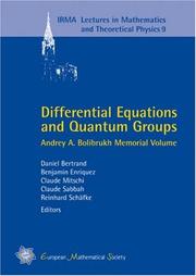 Cover of: Differential Equations and Quantum Groups by 