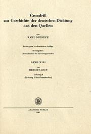 Cover of: Grundriss Zur Geschichte Der Deutschen Dichtung Aus Den Quellen