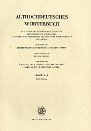 Cover of: Althochdeutsches Woerterbuch