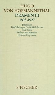 Cover of: Gesammelte Werke, 10 Bde., geb., 3, Dramen III. (1893-1927)
