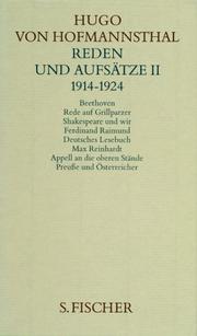 Cover of: Gesammelte Werke, 10 Bde., geb., 9, Reden und Aufsätze II. (1914-1924) by Hugo von Hofmannsthal, Bernd Schoeller, Rudolf Hirsch