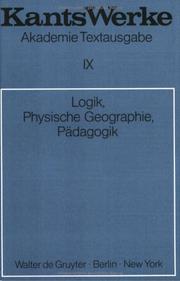 Cover of: Logik by Immanuel Kant