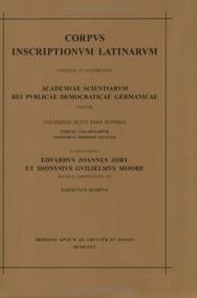 Cover of: Corpus Inscriptionum Latinarum: Consilio Et Auctoritate Academiae Litterarum Regiae Borussicae Editum