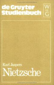 Cover of: Nietzsche. Einführung in das Verständnis seines Philosophierens. by Karl Jaspers