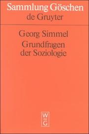 Cover of: Grundfragen Der Soziologie (Sammlung Goschen) by Georg Simmel