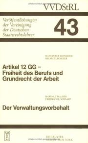 Cover of: Artikel 12 Gg by Hans-Peter Schneider, Helmut Lecheler