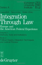 Cover of: Methods, Tools and Institutions : Book 2, Political Organs, Integration Techniques and Judicial Process (Integration Through Law)