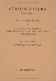 Cover of: Edeltraund Klueting Das Bistum Osnabruck I. Das Kanonissenst