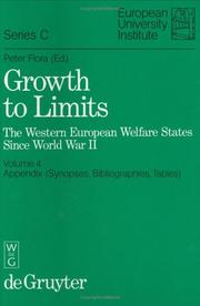 Cover of: Growth to Limits the Western European Welfare States Since World War Ii. Appendix (Growth to Limits) by Peter Flora