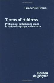 Cover of: Terms of Address (Contribution to the Sociology of Language)