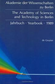 Cover of: Akademie Der Wissenschaften Zu Berlin, Jahrbuch 1989/the Academy of Sciences and Technology in Berlin, Yearbook 1989