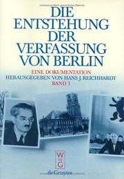 Cover of: Die Entstehung Der Verfassung Von Berlin by 