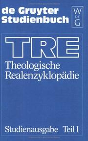 Cover of: TRE by Horst Robert Balz, Richard P. C. Hanson, Sven S. Hartman, Richard Hentschke, Wolfgang Muller-Lauter