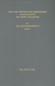 Cover of: Text Und Textwert Der Griechischen Handchriften Des Neuen Testaments: Untersuchungen Und Erganzungsliste (Arbeiten Zur Neutestamentlichen Textforschung)