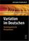 Cover of: Variation Im Deutschen