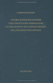 Cover of: Antike Naturphilosophie Und Christliche Kosmologie in Der Schrift by Clemens Scholten