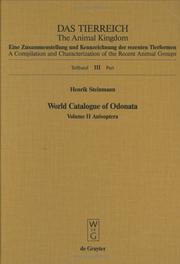 Cover of: World Catalogue of Odonata by Henrik Steinmann