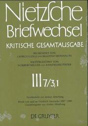 Cover of: Nietzsche Briefweschsel by Giorgio Colli, Mazzino Montinari