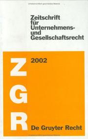 Cover of: Zgr, Gesamtregister 1972-1996: Zeitschrift Fur Unternehmens, Und Gesellschaftsrecht