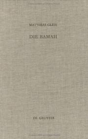 Die Bamah (Beiheft Zur Zeitschrift Für Die Alttestamentliche Wissenschaft) by Matthias Gleis