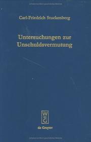 Cover of: Untersuchungen Zur Unschuldsvermutung