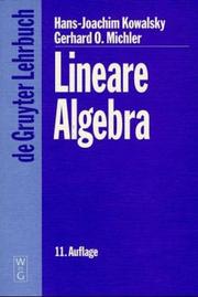 Cover of: Lineare Algebra: 11., Uberarbeitete Auflage (De Gruyter Lehrbuch)