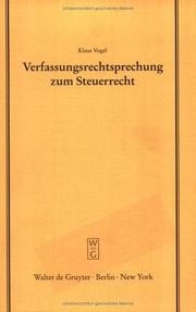 Cover of: Verfassungsrechtsprechung zum Steuerrecht