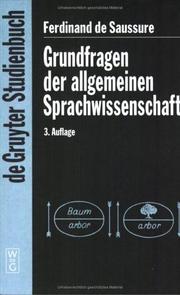 Cover of: Grundfragen der Allgemeinen Sprachwissenschaft.