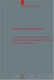 Cover of: Urkunde Und Experiment: Neuzeitliche Naturwissenschaft Im Horizont Einer Hermeneutischen Theologie Der Schopfung Bei Johann Georg Hamann (Theologische Bibliothek Toepelmann)