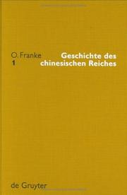 Cover of: Geschichte Des Chinesischen Reiches (Unveranderte Neuausgabe Der 2. Auflage Von 1948 Bis 1965)