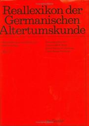 Cover of: Reallexikon Der Germanischen Altertumskunde by Von Johannes Hoops