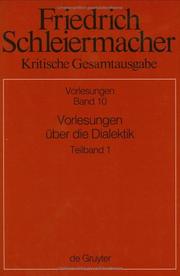 Cover of: Kritische Gesamtausgabe by Friedrich Schleiermacher