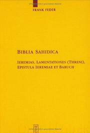 Cover of: Biblia Sahidica by Herausgegeben Von Frank Feder