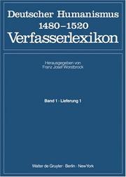 Cover of: Verfasserlexikon: Deutscher Humanismus 1480-1520