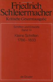 Cover of: Kritische Gesamtausgabe by Friedrich Schleiermacher