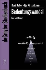 Cover of: Bedeutungswandel: Eine Einfuhrung (De Gruyter Studienbuch)