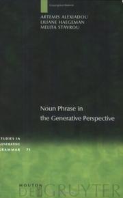 Cover of: Noun Phrase in the Generative Perspective (Studies in Generative Grammar) (Studies in Generative Grammar)