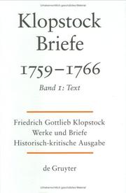 Cover of: Friedrich Gottlieb Klopstock: Briefe 1756-1766